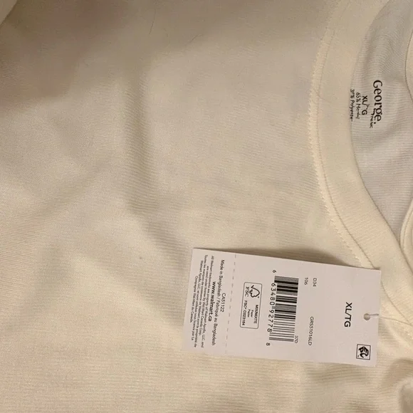 George Cream Ribbed Short Sleeve Tee - Picture 3 of 3